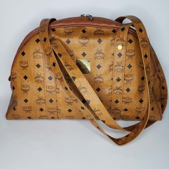 Rare Style! AUTHENTIC VINTAGE MCM MUNCHEN VISETOS COGNAC SHOULBER BAG - Picture 14 of 16